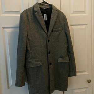Long professional black and white Tweed jacket
